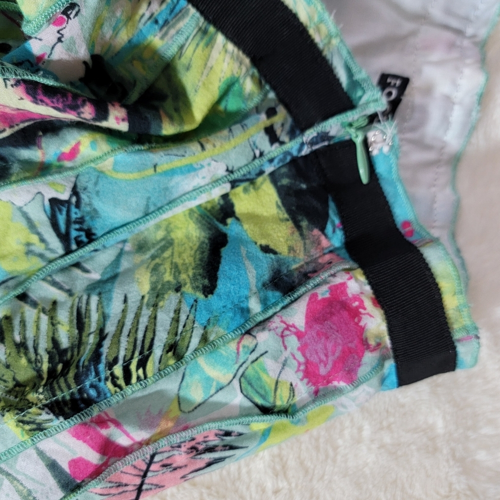 Focus Lifestyle 100% Cotton Floral Print Pleated Skirt Size 6 - Picture 8 of 8